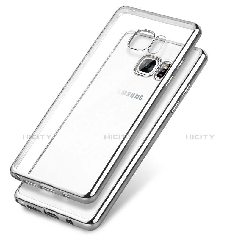 Custodia Silicone Trasparente Opaca Laterale per Samsung Galaxy Note 7 Argento