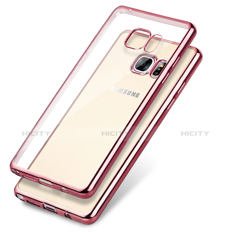 Custodia Silicone Trasparente Opaca Laterale per Samsung Galaxy Note 7 Rosa