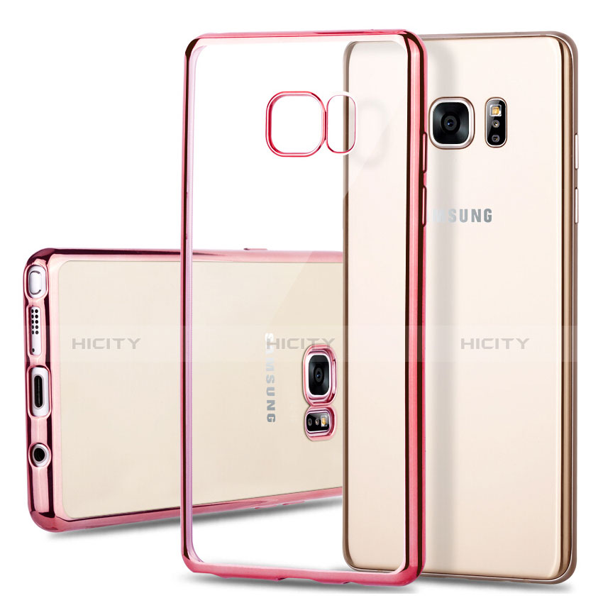 Custodia Silicone Trasparente Opaca Laterale per Samsung Galaxy Note 7 Rosa