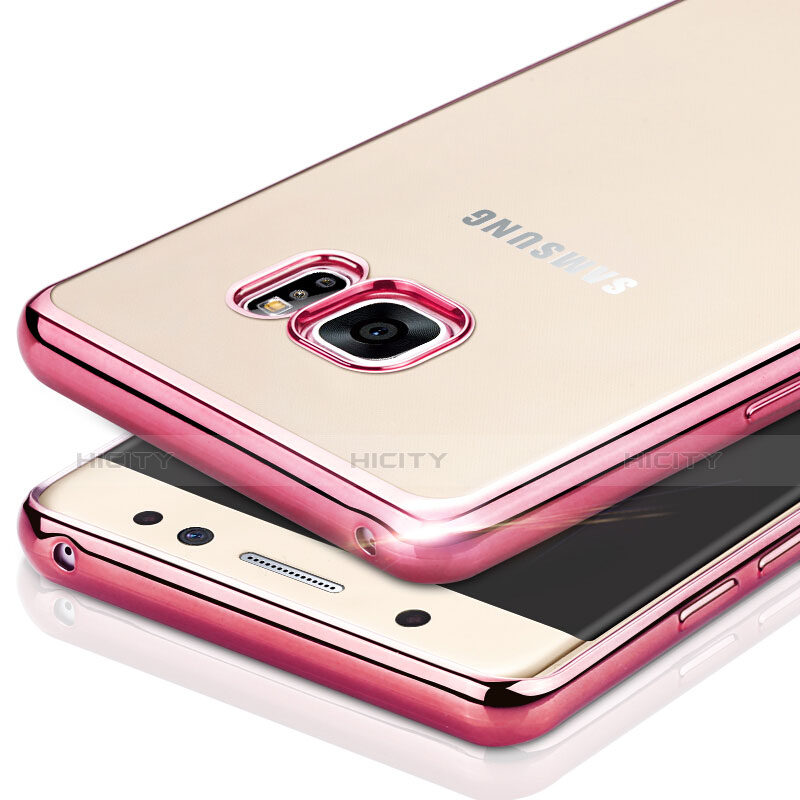 Custodia Silicone Trasparente Opaca Laterale per Samsung Galaxy Note 7 Rosa