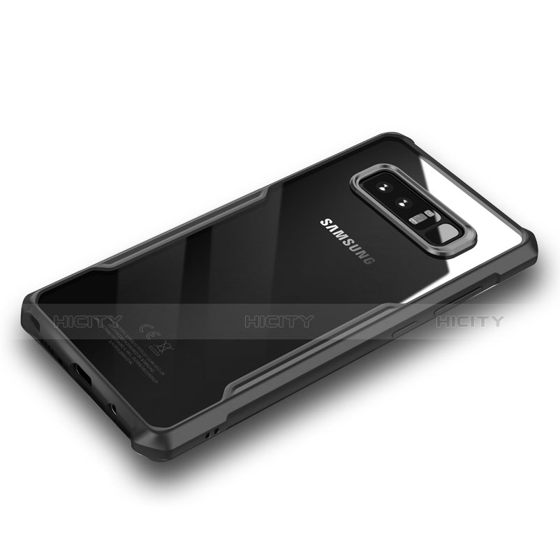 Custodia Silicone Trasparente Opaca Laterale per Samsung Galaxy Note 8 Duos N950F Nero