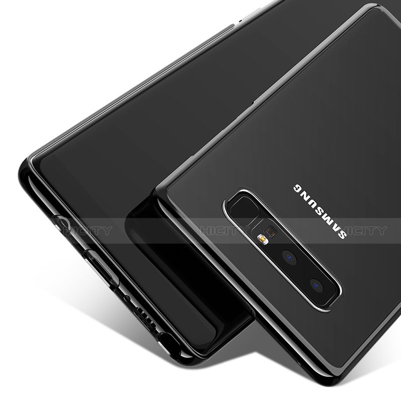 Custodia Silicone Trasparente Opaca Laterale per Samsung Galaxy Note 8 Nero