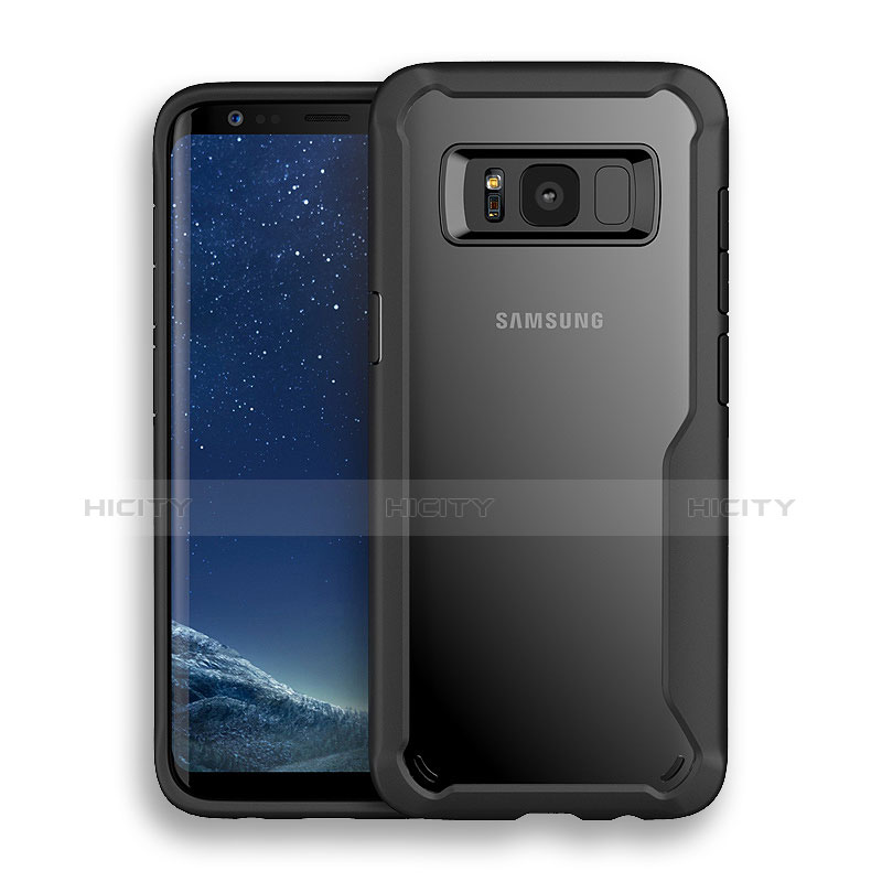 Custodia Silicone Trasparente Opaca Laterale per Samsung Galaxy S8 Nero