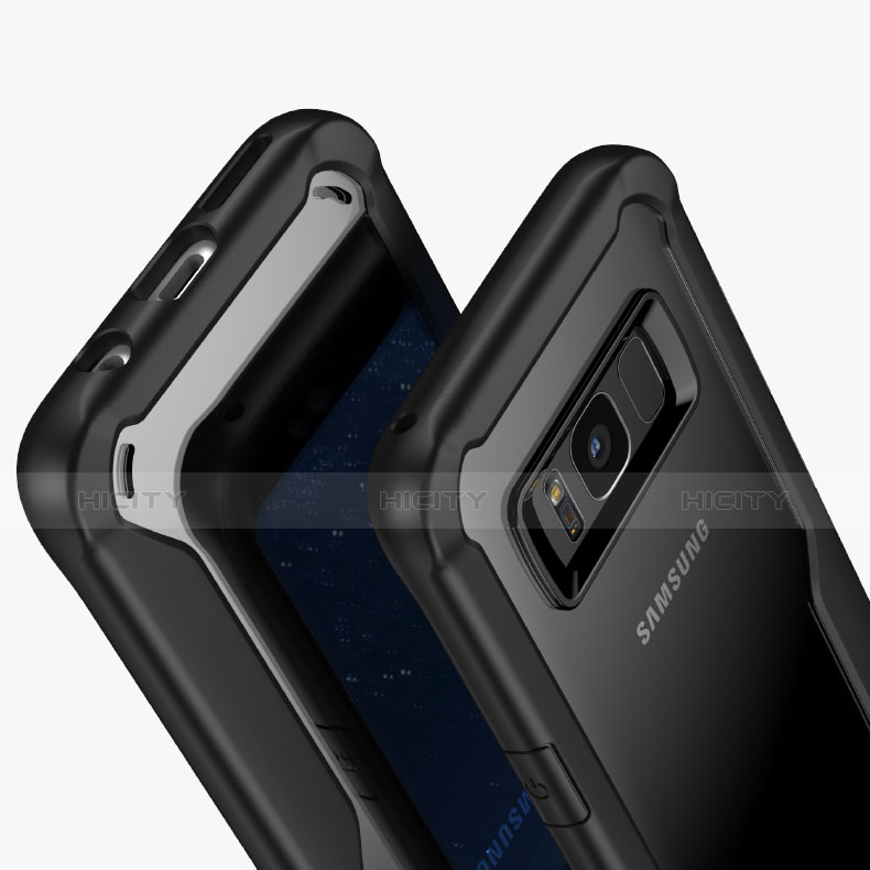 Custodia Silicone Trasparente Opaca Laterale per Samsung Galaxy S8 Plus Nero