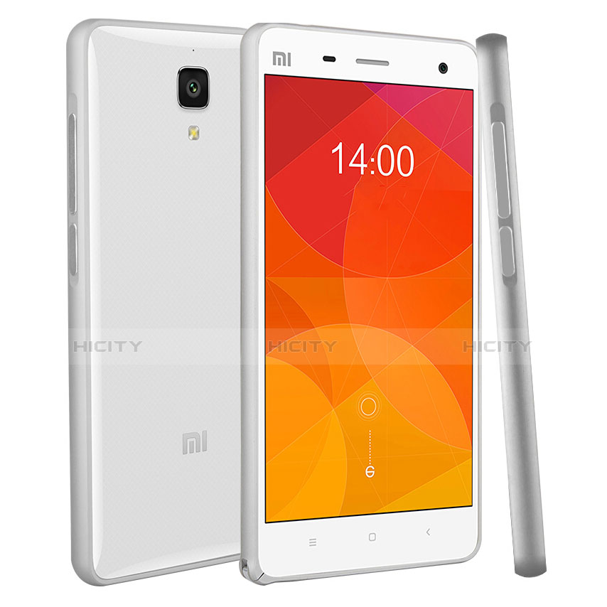 Custodia Silicone Trasparente Opaca Laterale per Xiaomi Mi 4 LTE Argento