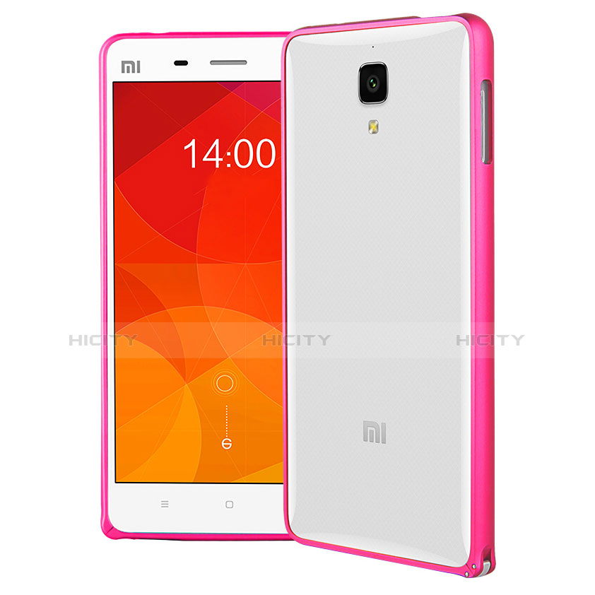Custodia Silicone Trasparente Opaca Laterale per Xiaomi Mi 4 LTE Rosa