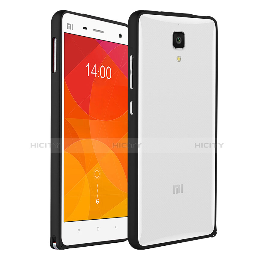 Custodia Silicone Trasparente Opaca Laterale per Xiaomi Mi 4 Nero