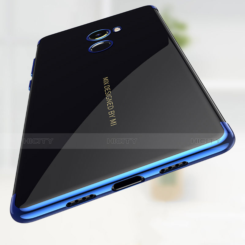 Custodia Silicone Trasparente Opaca Laterale per Xiaomi Mi Mix 2 Blu
