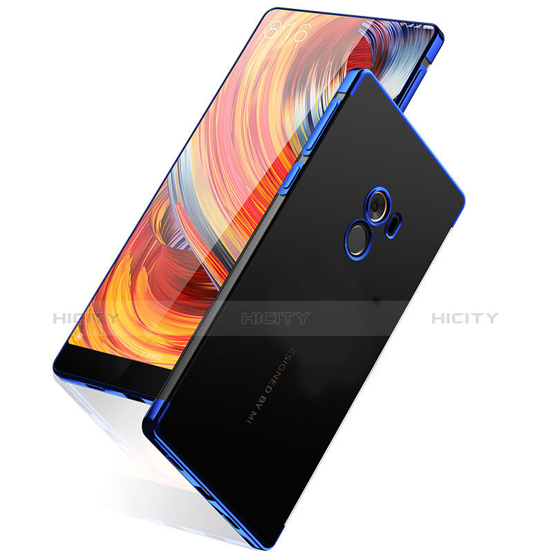 Custodia Silicone Trasparente Opaca Laterale per Xiaomi Mi Mix Blu