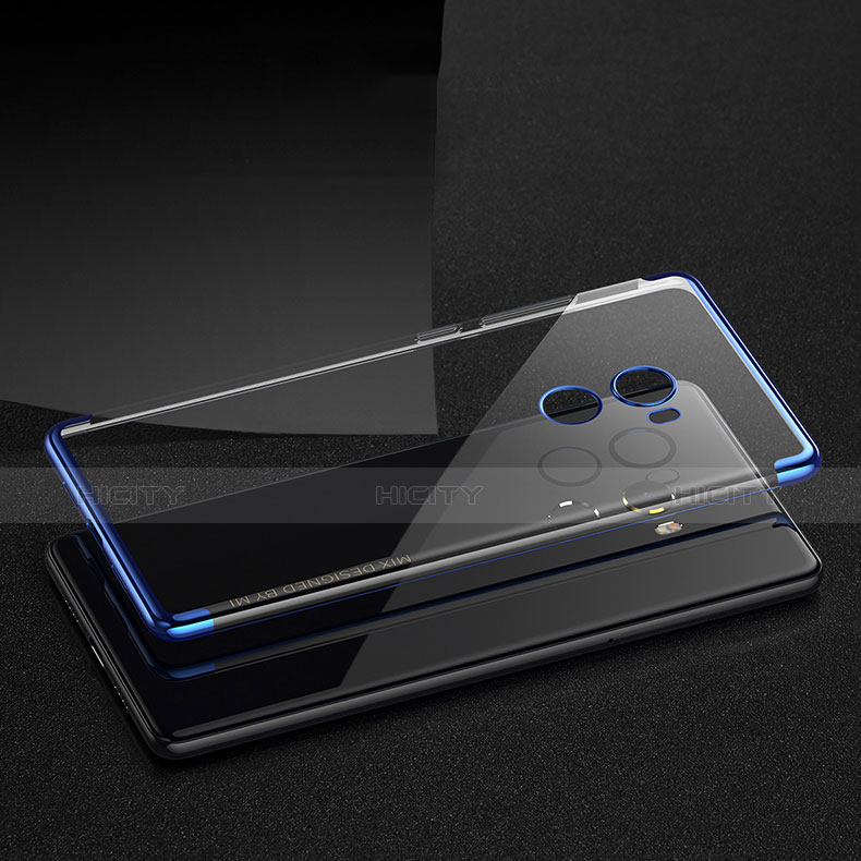 Custodia Silicone Trasparente Opaca Laterale per Xiaomi Mi Mix Evo Blu