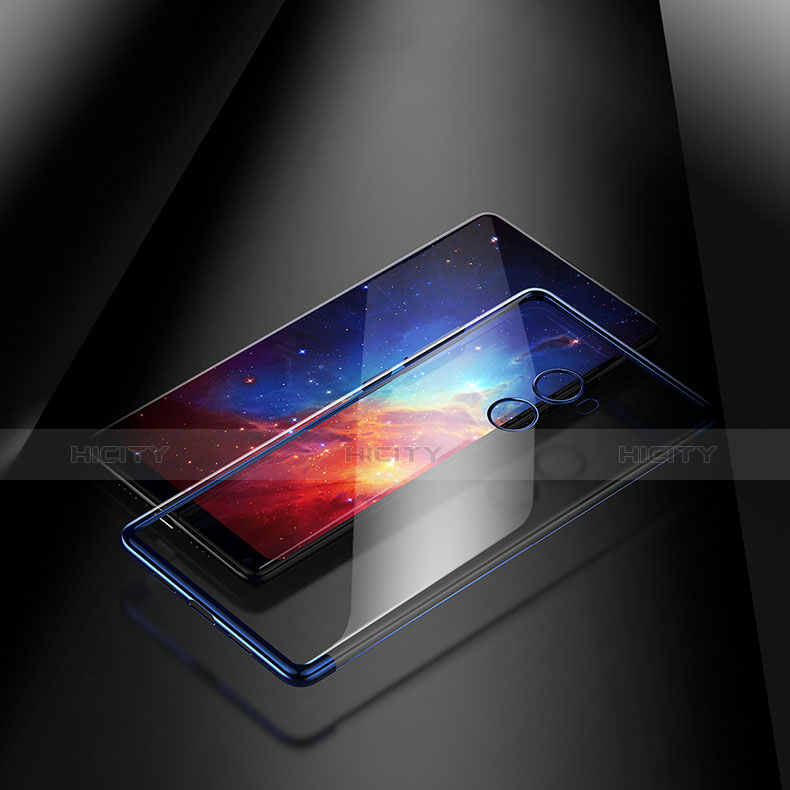 Custodia Silicone Trasparente Opaca Laterale per Xiaomi Mi Mix Evo Blu