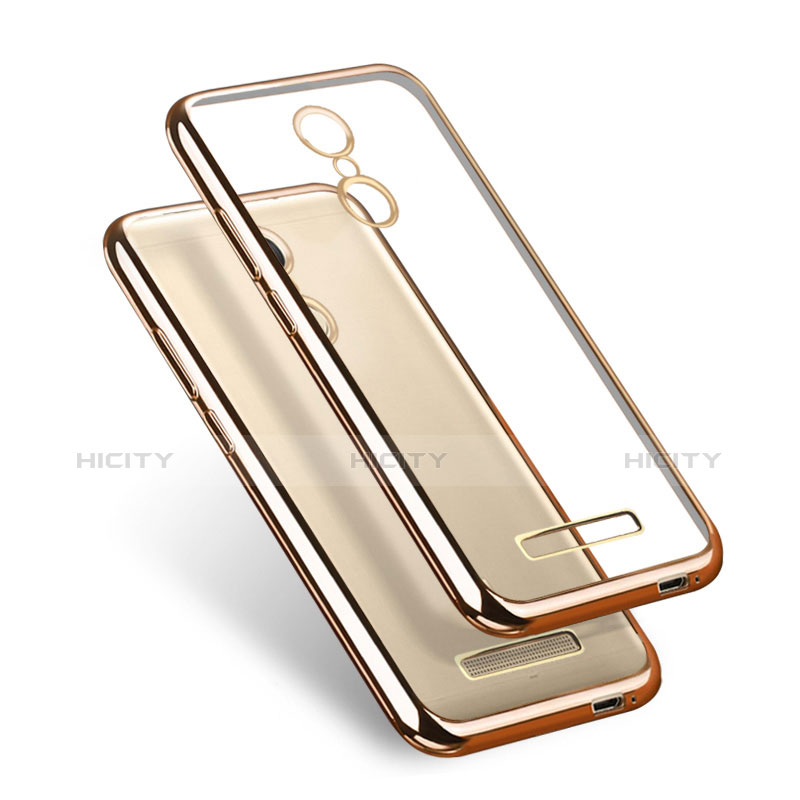 Custodia Silicone Trasparente Opaca Laterale per Xiaomi Redmi Note 3 MediaTek Oro