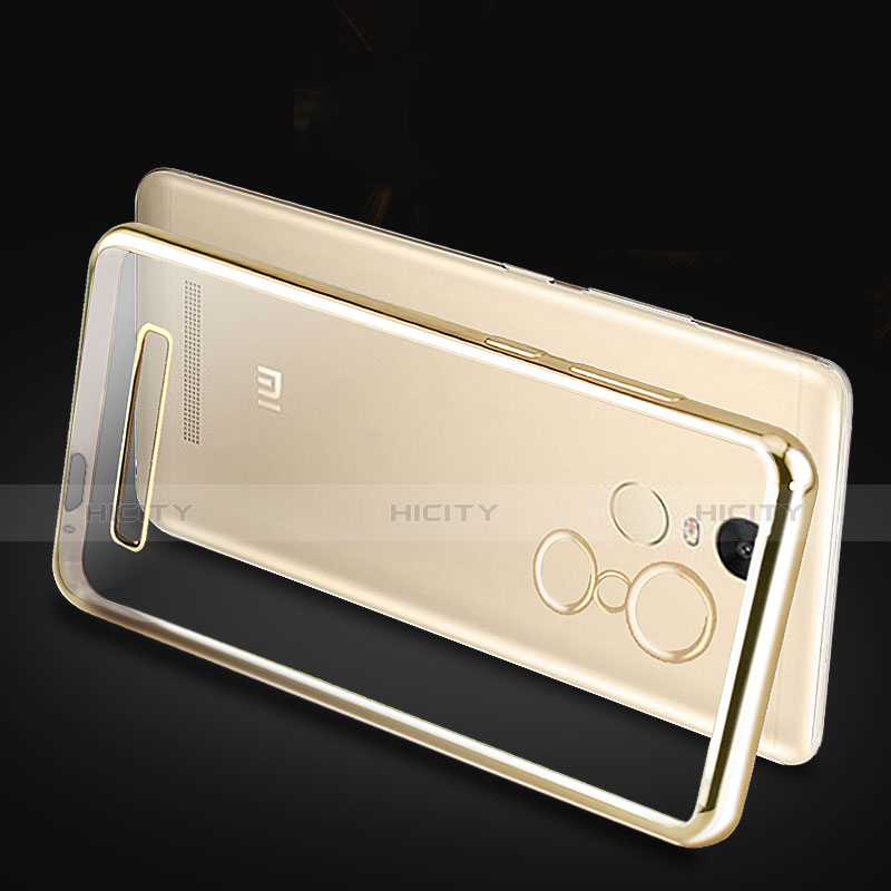 Custodia Silicone Trasparente Opaca Laterale per Xiaomi Redmi Note 3 Oro