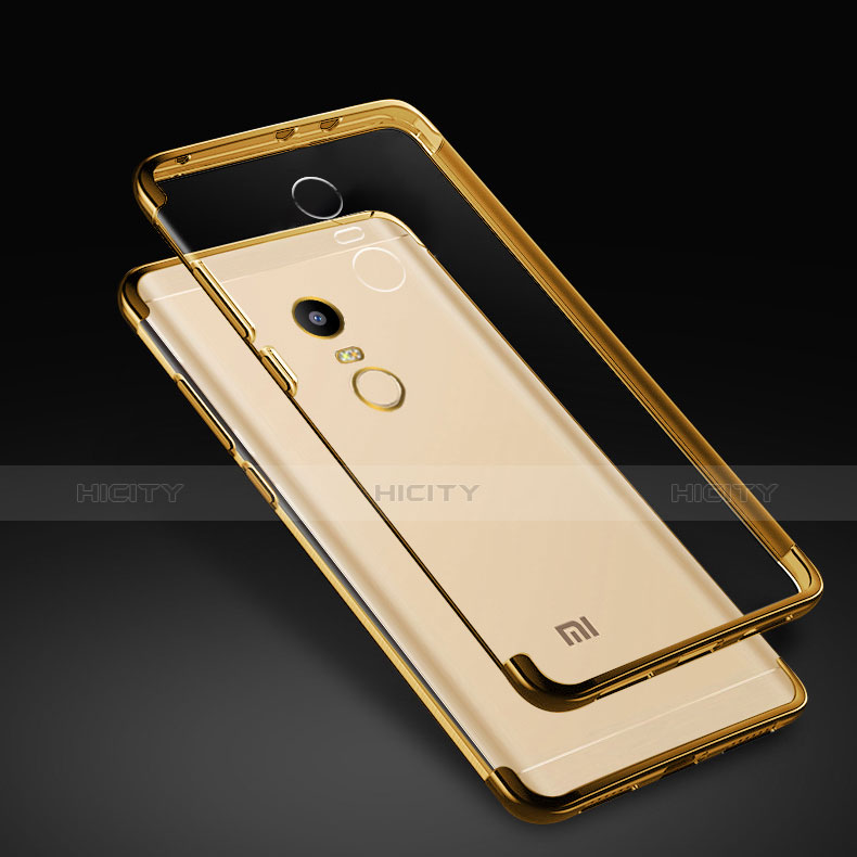 Custodia Silicone Trasparente Opaca Laterale per Xiaomi Redmi Note 4 Standard Edition Oro