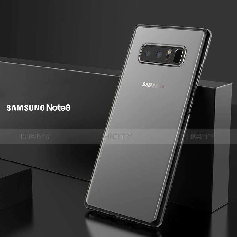 Custodia Silicone Trasparente Opaca Laterale R02 per Samsung Galaxy Note 8 Duos N950F Nero