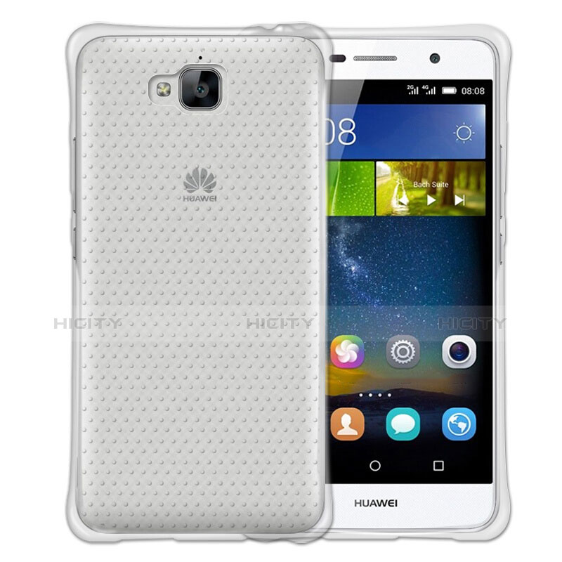 Custodia Silicone Trasparente Punto Ultra Sottile Morbida per Huawei Y6 Pro Chiaro