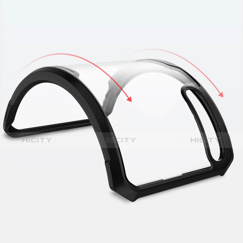 Custodia Silicone Trasparente Specchio Laterale 360 Gradi con Magnetico Anello Supporto A01 per Huawei Honor Magic 2