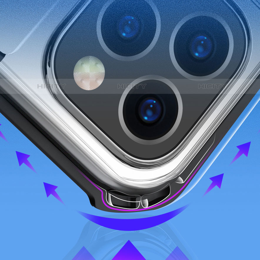 Custodia Silicone Trasparente Specchio Laterale 360 Gradi con Magnetico Anello Supporto per Apple iPhone 11 Pro