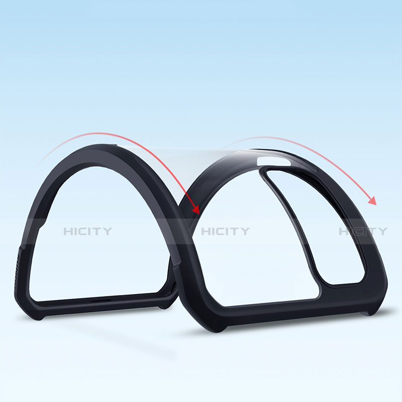 Custodia Silicone Trasparente Specchio Laterale 360 Gradi con Magnetico Anello Supporto per Huawei Honor V30 Pro 5G