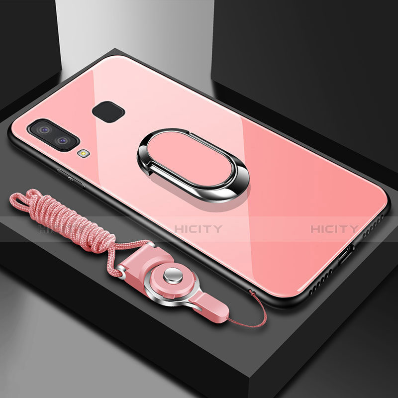 Custodia Silicone Trasparente Specchio Laterale 360 Gradi con Magnetico Anello Supporto per Samsung Galaxy A6s