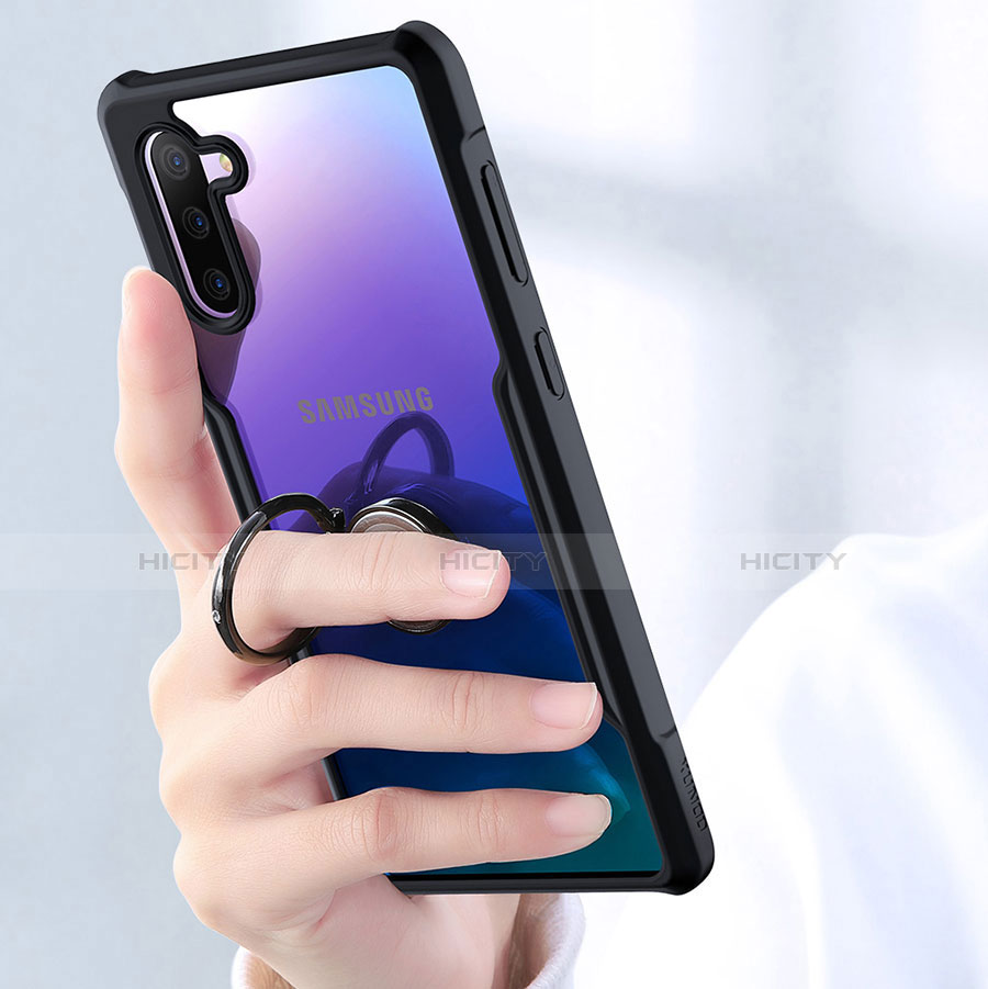 Custodia Silicone Trasparente Specchio Laterale 360 Gradi con Magnetico Anello Supporto per Samsung Galaxy Note 10