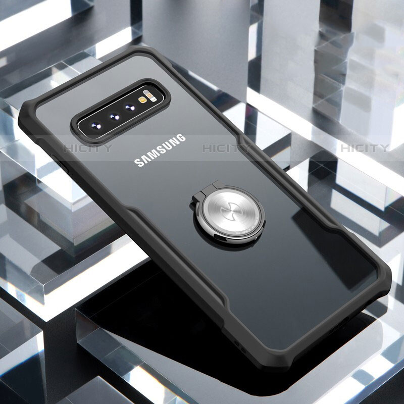Custodia Silicone Trasparente Specchio Laterale 360 Gradi con Magnetico Anello Supporto per Samsung Galaxy S10 5G