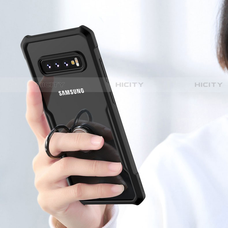 Custodia Silicone Trasparente Specchio Laterale 360 Gradi con Magnetico Anello Supporto per Samsung Galaxy S10 5G