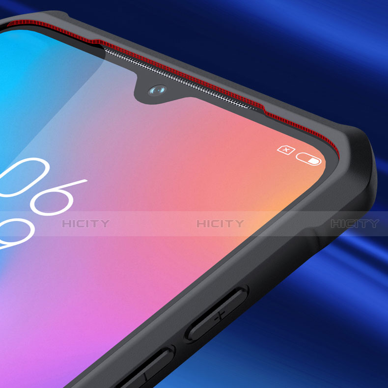 Custodia Silicone Trasparente Specchio Laterale 360 Gradi con Magnetico Anello Supporto per Xiaomi Mi A3 Lite