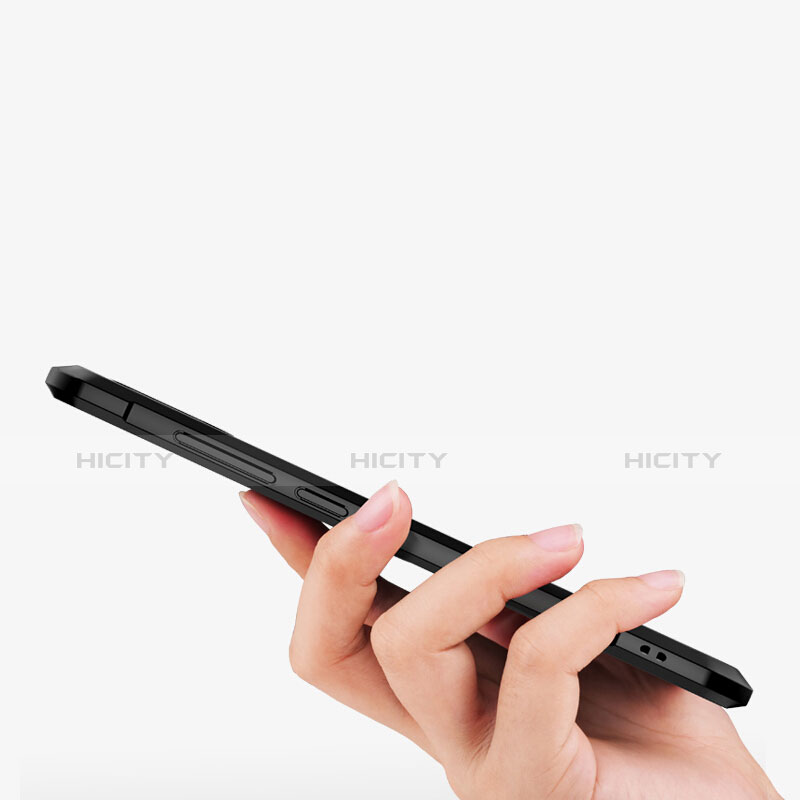 Custodia Silicone Trasparente Specchio Laterale 360 Gradi con Magnetico Anello Supporto per Xiaomi Redmi Note 6 Pro Nero