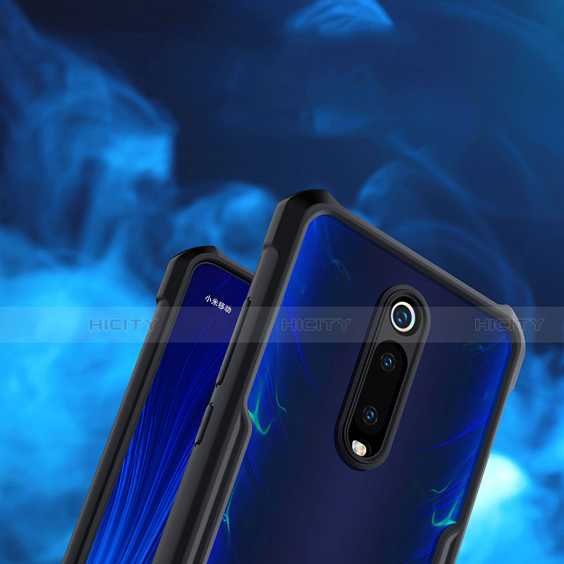 Custodia Silicone Trasparente Specchio Laterale 360 Gradi con Magnetico Anello Supporto T01 per Xiaomi Mi 9T Pro