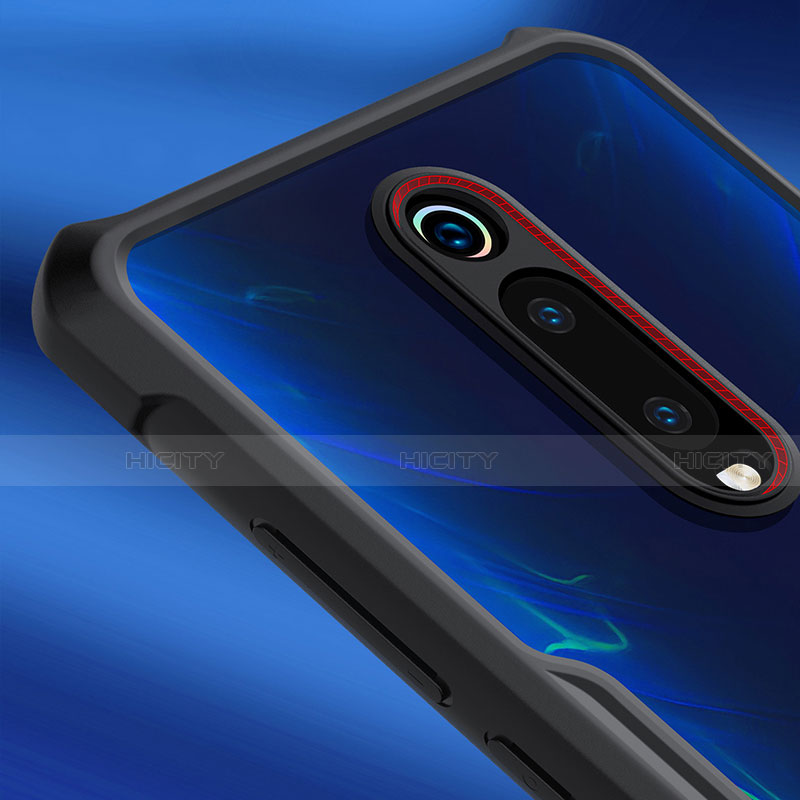 Custodia Silicone Trasparente Specchio Laterale 360 Gradi con Magnetico Anello Supporto T01 per Xiaomi Mi 9T Pro