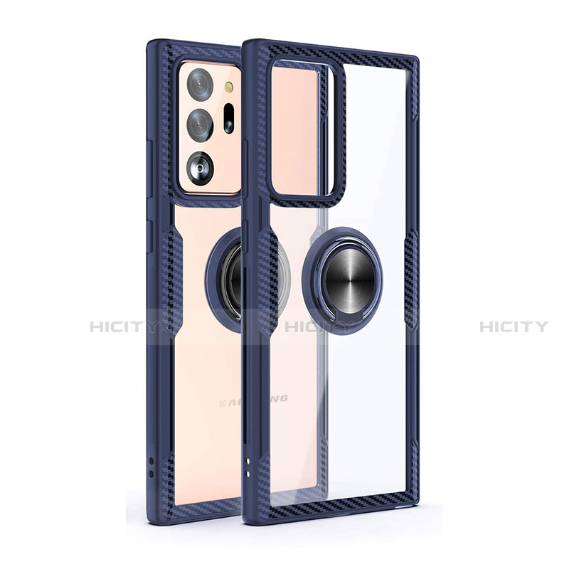 Custodia Silicone Trasparente Specchio Laterale 360 Gradi con Magnetico Anello Supporto T02 per Samsung Galaxy Note 20 Ultra 5G