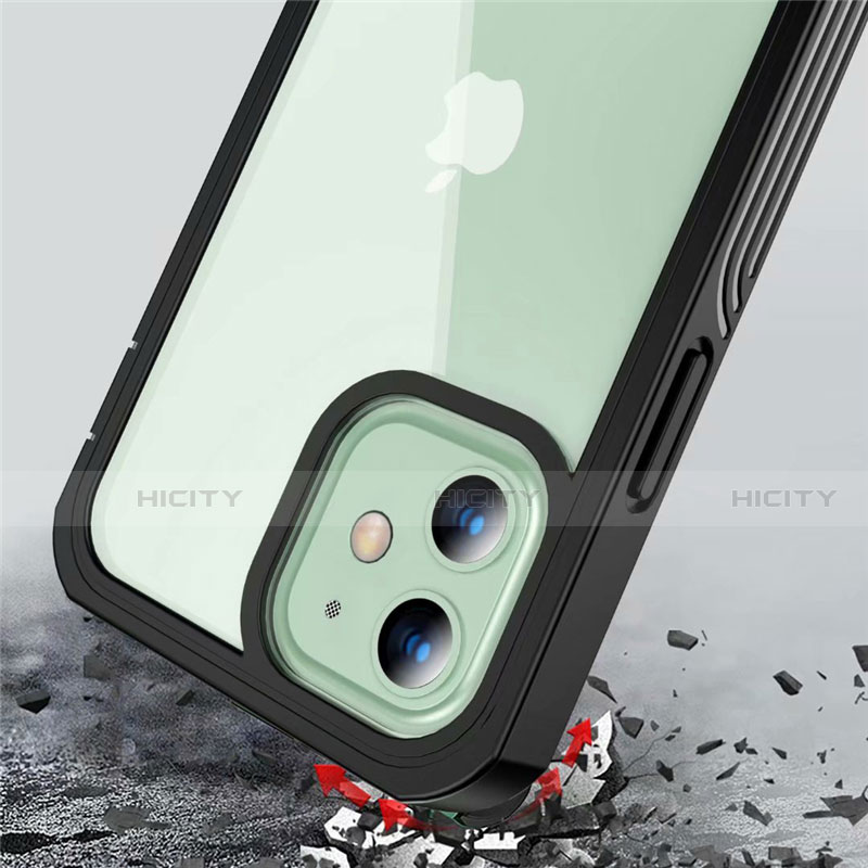 Custodia Silicone Trasparente Specchio Laterale 360 Gradi per Apple iPhone 12 Mini Nero