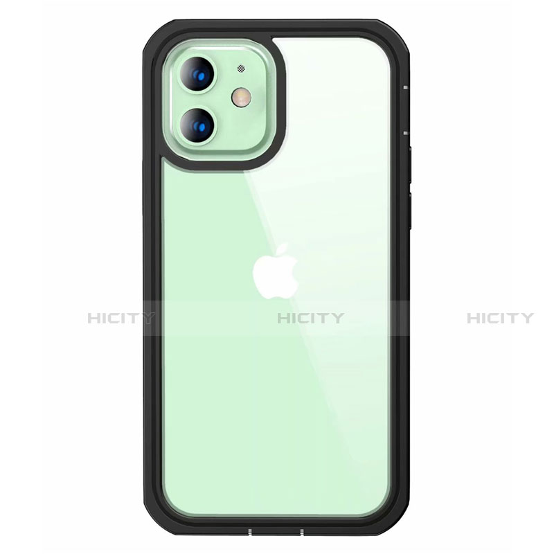 Custodia Silicone Trasparente Specchio Laterale 360 Gradi per Apple iPhone 12 Nero