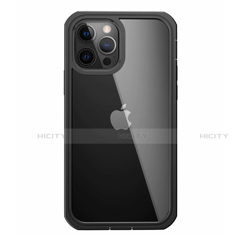 Custodia Silicone Trasparente Specchio Laterale 360 Gradi per Apple iPhone 12 Pro Max Nero