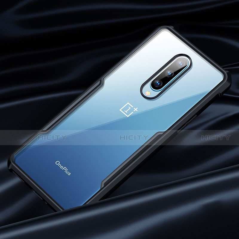 Custodia Silicone Trasparente Specchio Laterale 360 Gradi per OnePlus 8 Nero