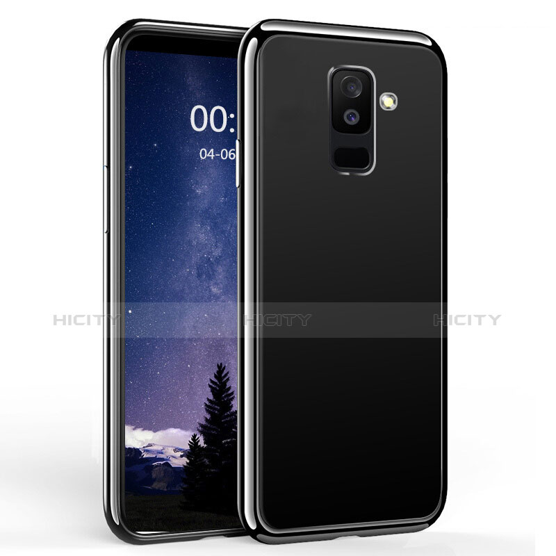 Custodia Silicone Trasparente Specchio Laterale 360 Gradi per Samsung Galaxy A6 Plus (2018) Nero