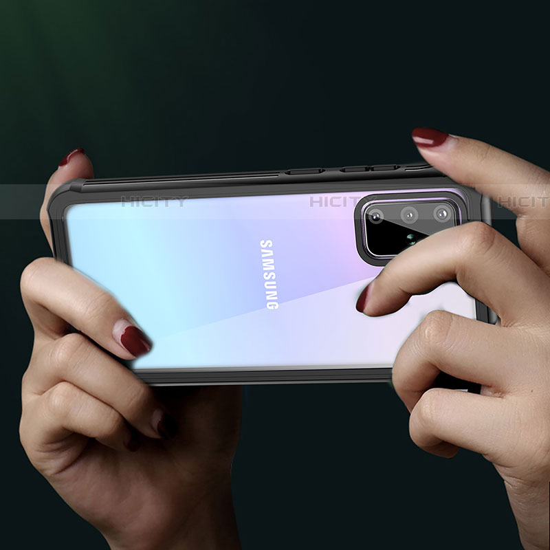 Custodia Silicone Trasparente Specchio Laterale 360 Gradi per Samsung Galaxy S20 Plus Nero