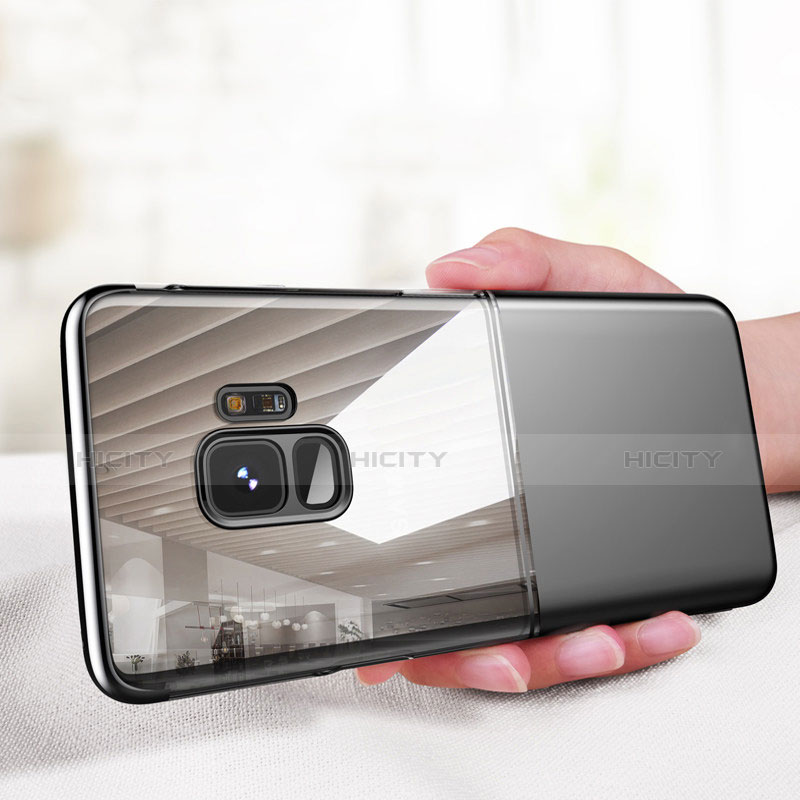 Custodia Silicone Trasparente Specchio Laterale 360 Gradi per Samsung Galaxy S9 Nero
