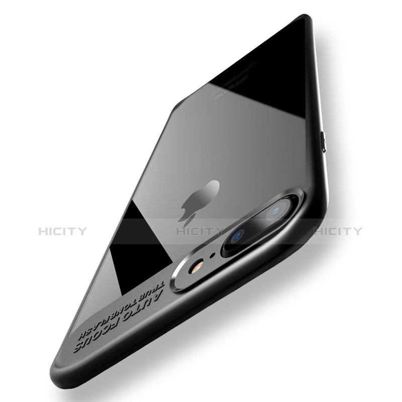 Custodia Silicone Trasparente Specchio Laterale 360 Gradi T02 per Apple iPhone 7 Plus Nero
