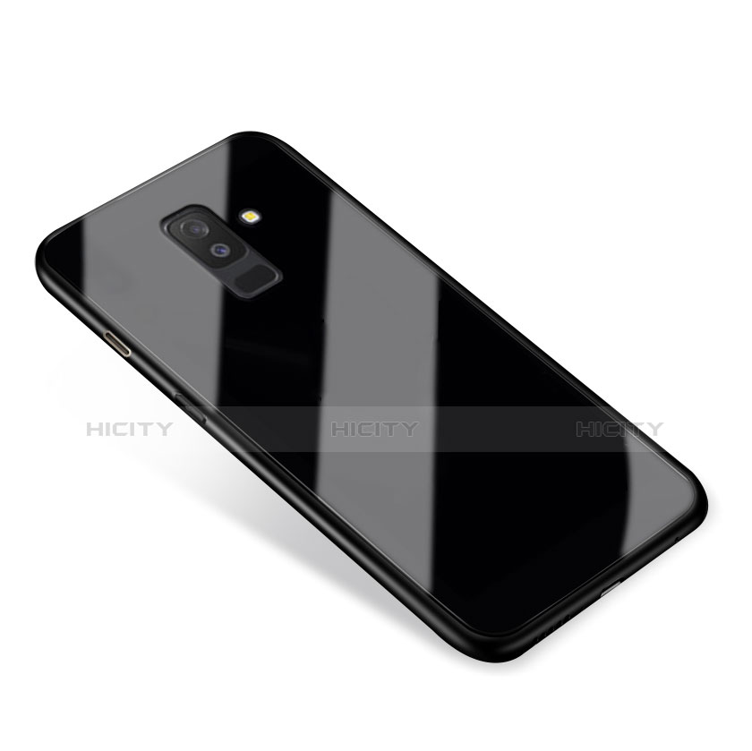 Custodia Silicone Trasparente Specchio Laterale 360 Gradi T03 per Samsung Galaxy A9 Star Lite Nero