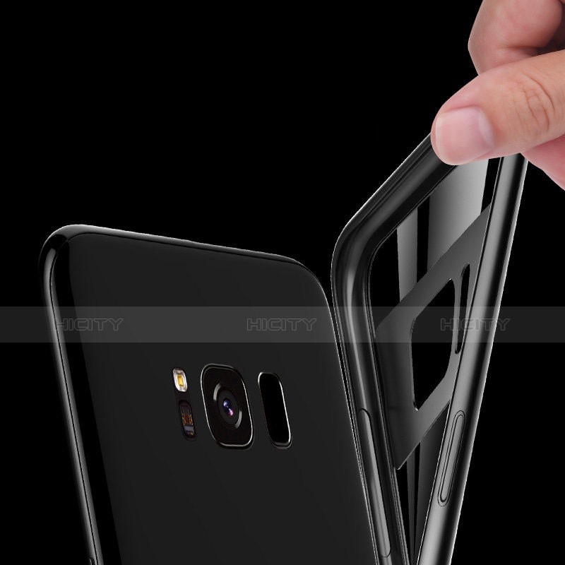 Custodia Silicone Trasparente Specchio Laterale 360 Gradi T03 per Samsung Galaxy S8 Nero