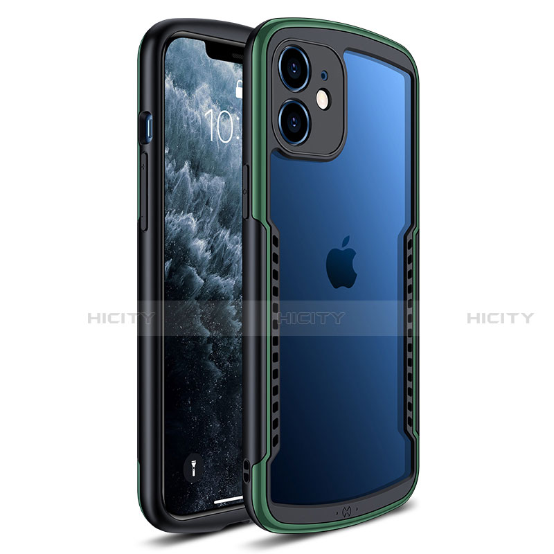 Custodia Silicone Trasparente Specchio Laterale Cover H01 per Apple iPhone 12 Mini Verde