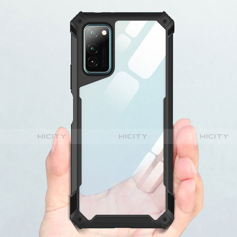Custodia Silicone Trasparente Specchio Laterale Cover H01 per Huawei Honor V30 Pro 5G