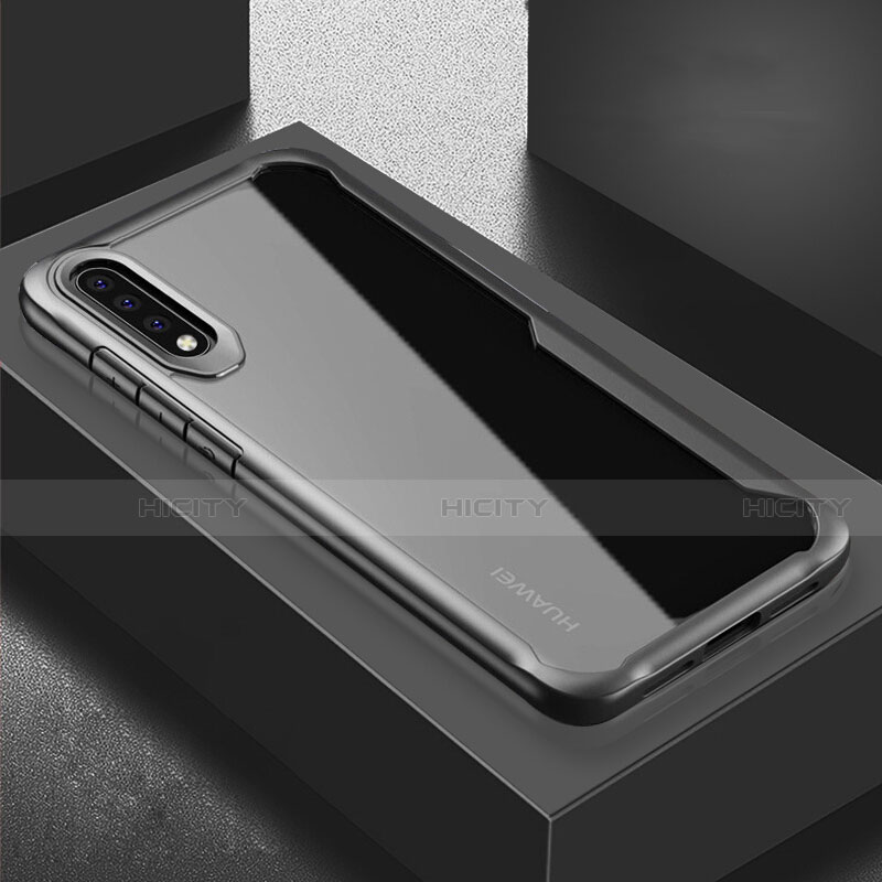 Custodia Silicone Trasparente Specchio Laterale Cover H01 per Huawei P20 Pro Nero