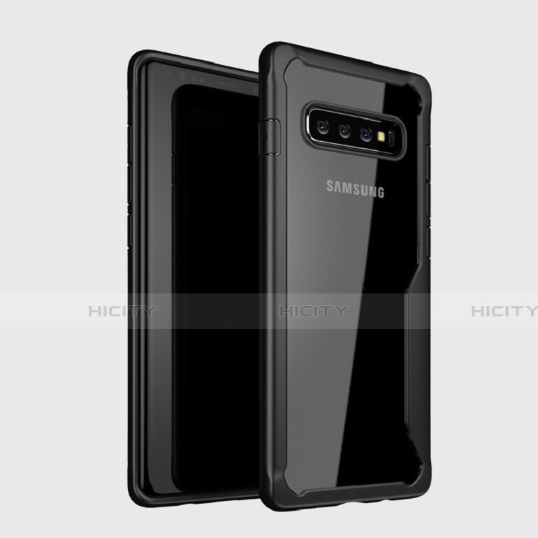 Custodia Silicone Trasparente Specchio Laterale Cover H01 per Samsung Galaxy S10 5G Nero