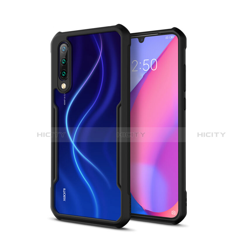 Custodia Silicone Trasparente Specchio Laterale Cover H01 per Xiaomi Mi A3 Nero