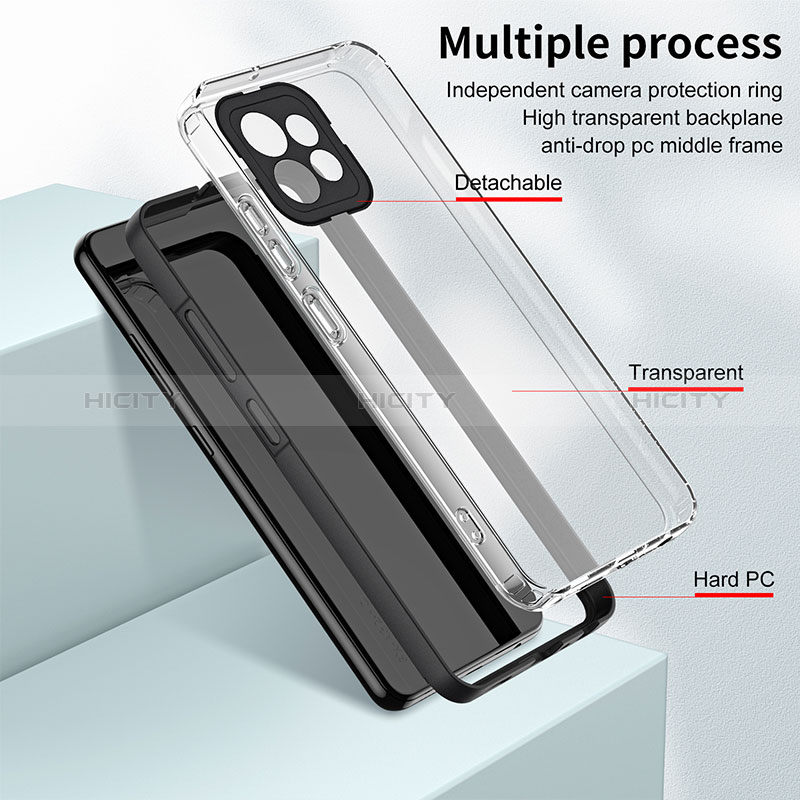 Custodia Silicone Trasparente Specchio Laterale Cover H01P per Motorola Moto Edge 40 Pro 5G