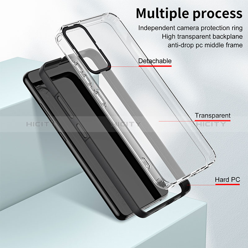 Custodia Silicone Trasparente Specchio Laterale Cover H01P per Samsung Galaxy A14 4G