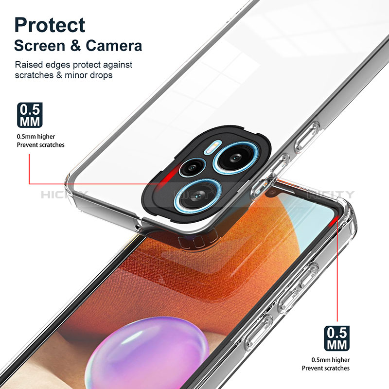 Custodia Silicone Trasparente Specchio Laterale Cover H01P per Xiaomi Poco F5 5G